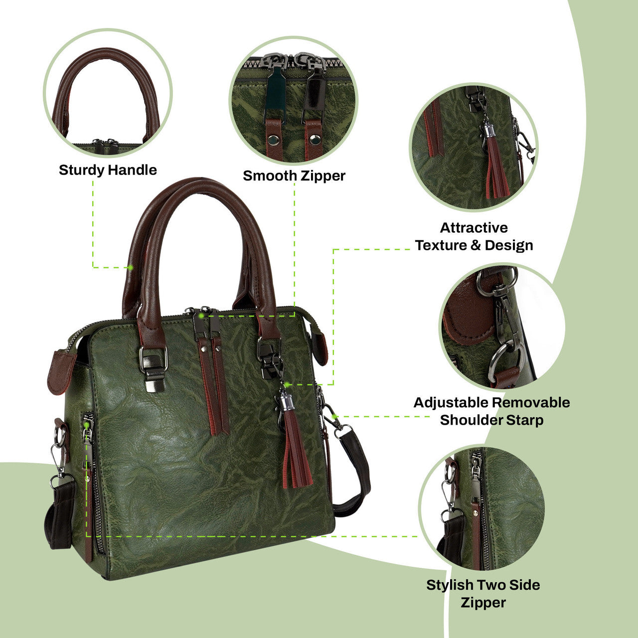 Storite Women Green Handbag