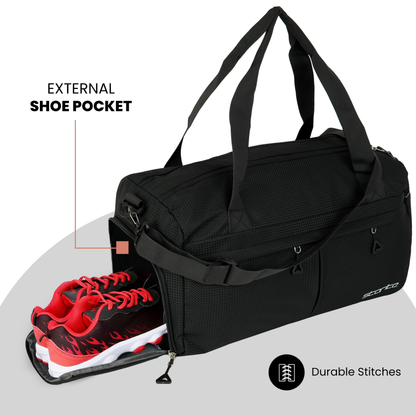 Storite Nylon Multi Purpose Travel Duffle Bag for Women, Lightweight Waterproof Backpack Carry Luggage Bag with Shoe Compartment (Black)