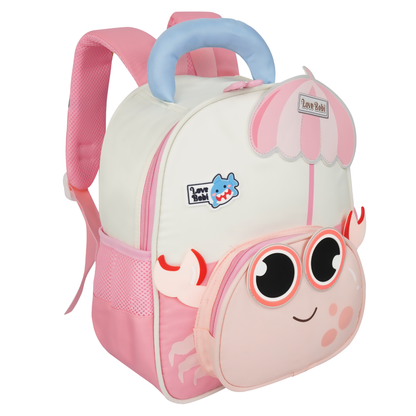 Storite Crab Design Kids Backpack – Cute & Lightweight School Bag for Preschool & Kindergarten – Pink