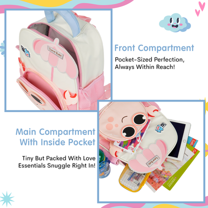 Storite Crab Design Kids Backpack – Cute & Lightweight School Bag for Preschool & Kindergarten – Pink