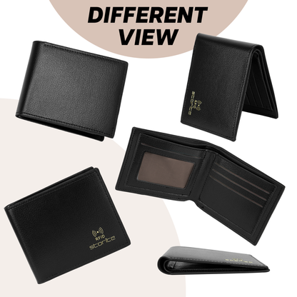 Storite RFID Blocking Wallet for Men – Multi-Card Bifold Leather Wallet – Black