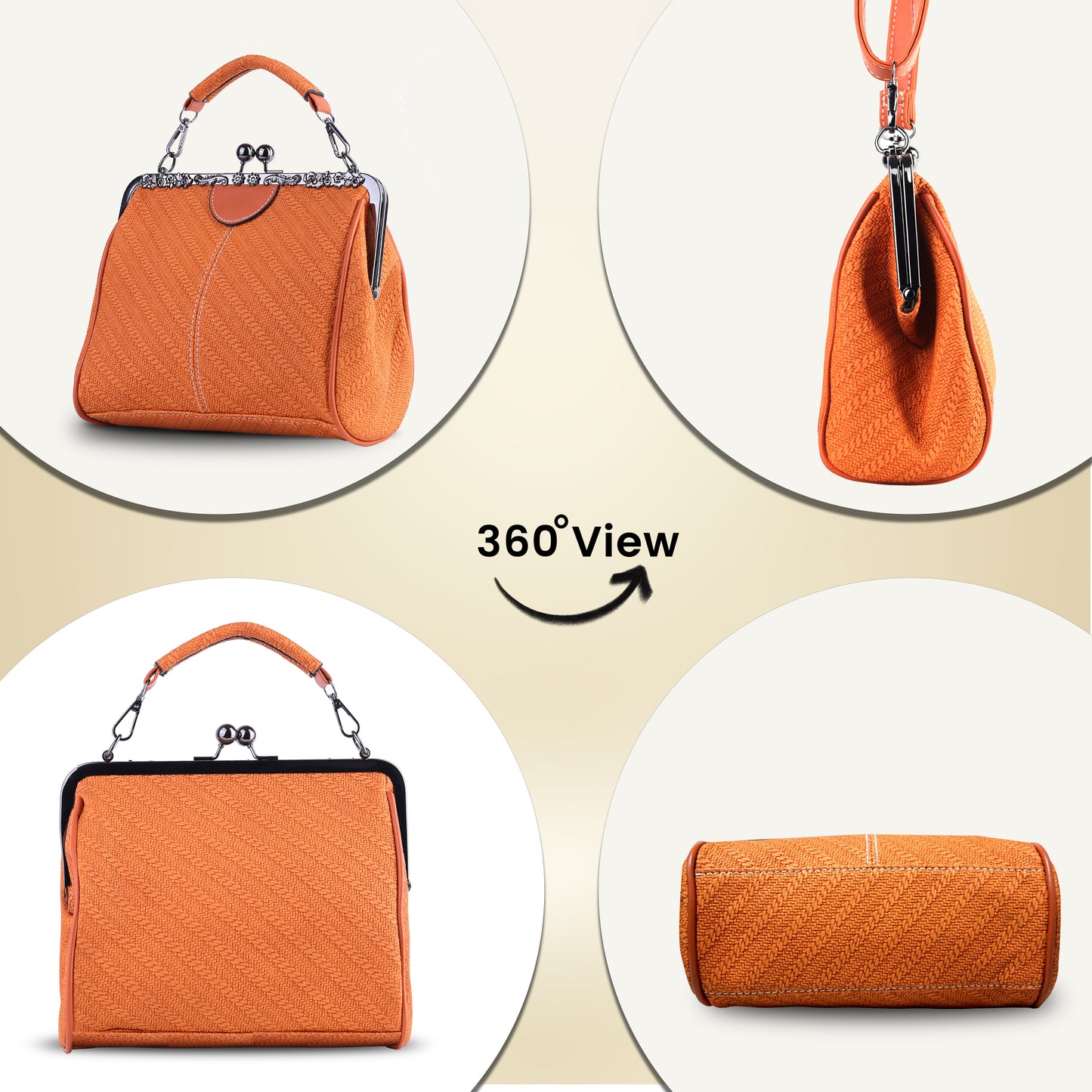 Storite Womenâ€™s Stylish Orange Handbag