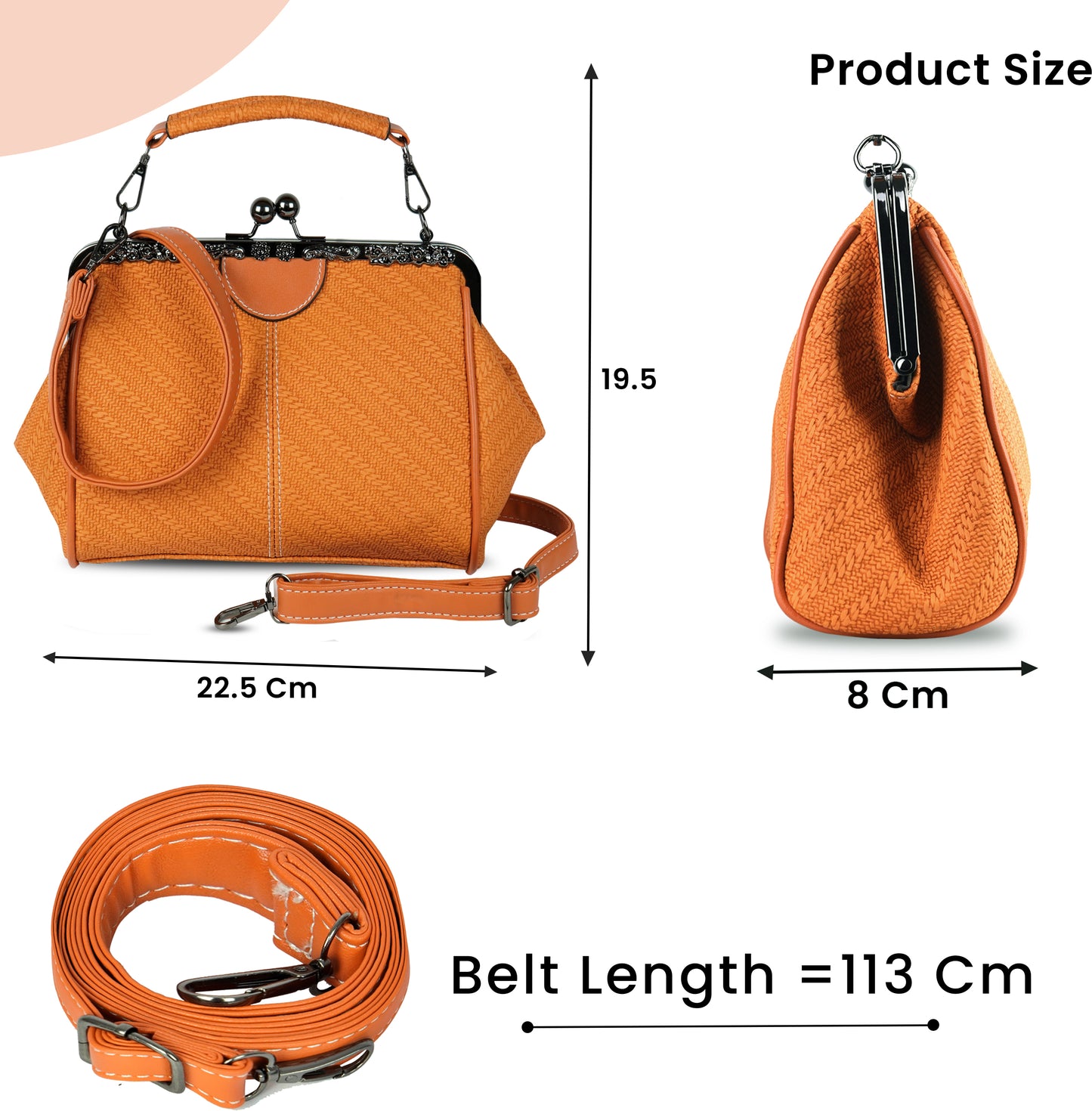 Storite Womenâ€™s Stylish Orange Handbag