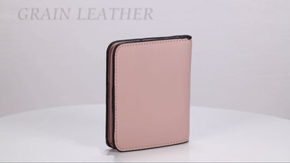 Storite Women's RFID Compact Leather Wallet - Pink, 10.4 cm x 9 cm