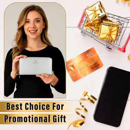 Storite 36 Slot RFID PU Leather Credit Debit Card Holder Wallet Money Zipper Coin Purse for Women - Grey
